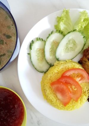 Gambar Nasi Ayam dan Ayam Bakar Air Fryer