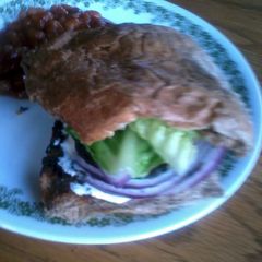 A picture of bison avocado burgers.