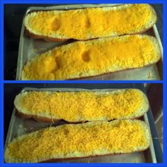 A picture of easy cheesy garlic bread.