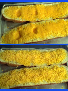 A picture of easy cheesy garlic bread.