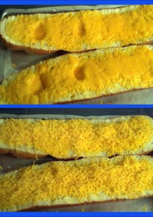 A picture of easy cheesy garlic bread.