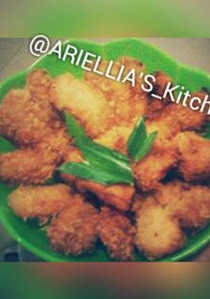 Foto resep Pisang Kipas Pasir Goreng Pandan☕