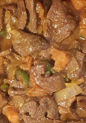 Una foto de Hígado encebollado