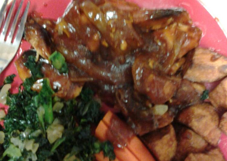 Recipe of Super Quick Homemade Sweet Chicken and Onion Kale