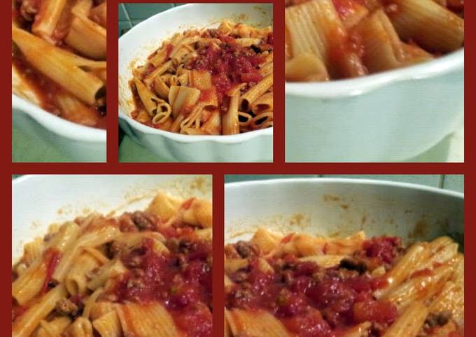 AMIEs PASTA with Sausage &amp; Spicy Tomatoe Sauce