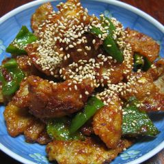 A picture of Crispy! Chicken Skin Stir-Fried in Spicy Miso.