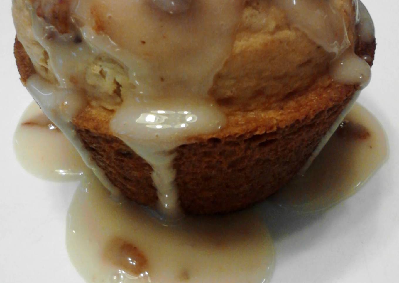 Pancakes with bacon and bacon sauce