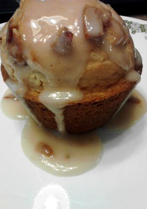 A picture of Bacon Pancake Muffins w/ Bacon Drizzle.