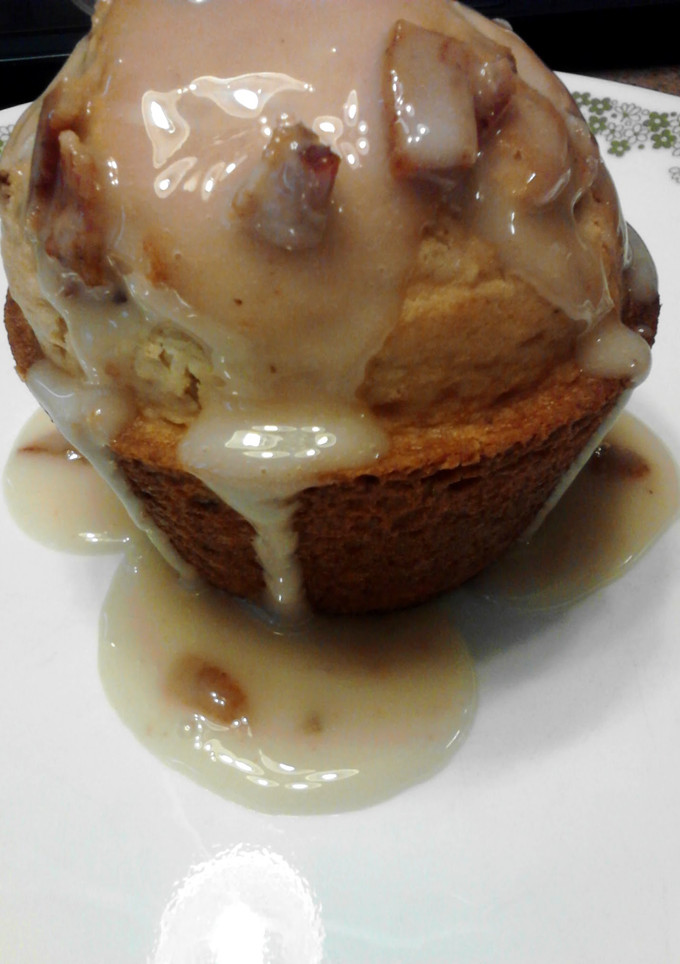 A picture of Bacon Pancake Muffins w/ Bacon Drizzle.