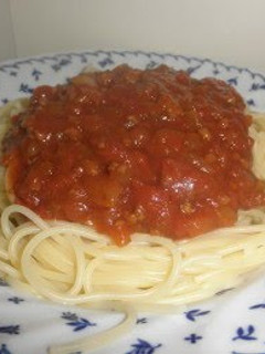 A picture of Spaghetti with Meat Sauce.
