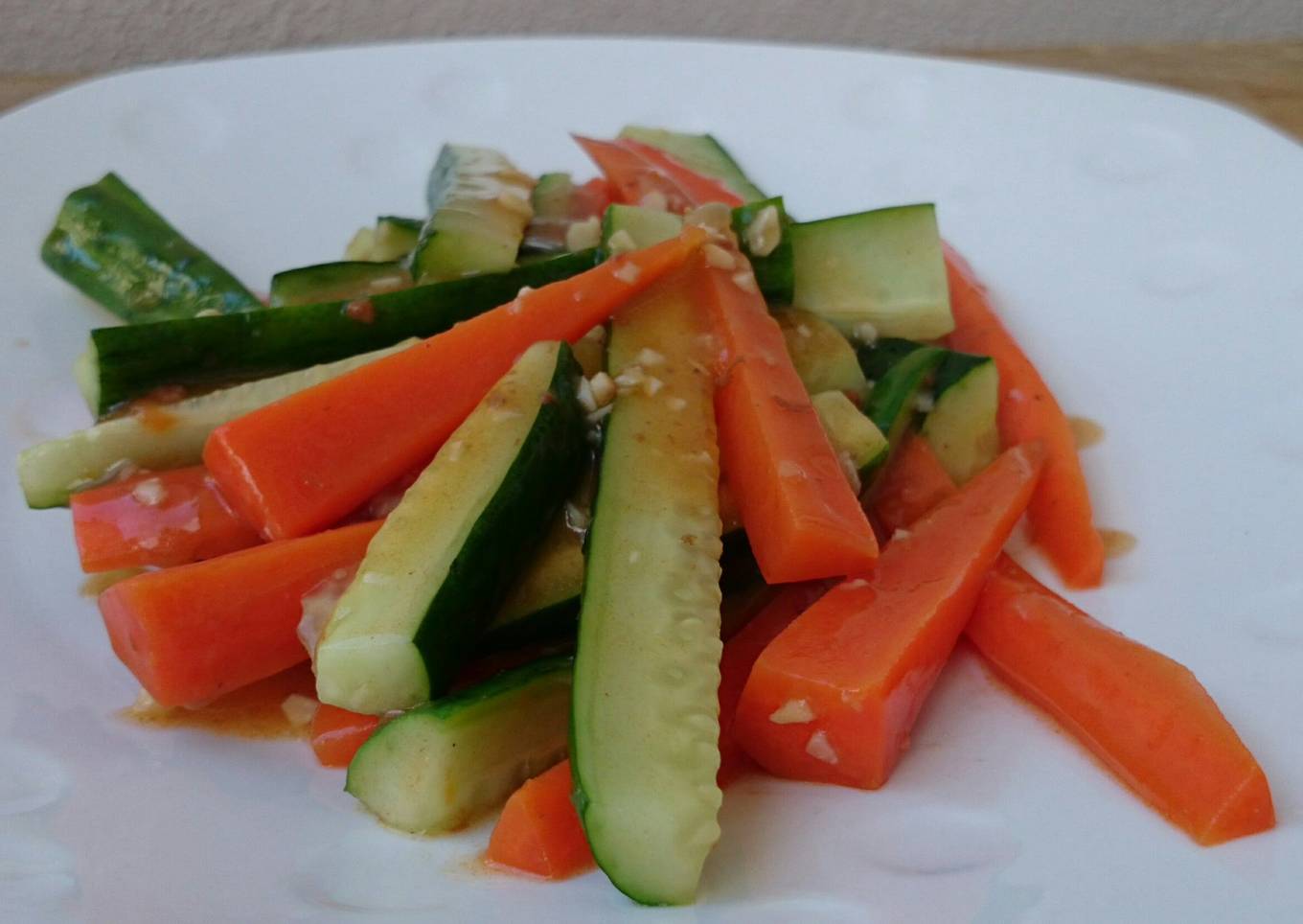 Stir Fry Carrot and Cucumber In Oxtail Soup