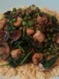 Vickys Chicken, Mushroom & Spinach Stir-Fry, GF DF EF SF NF