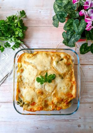 Une photo de Gratin de brocolis et béchamel à la moutarde