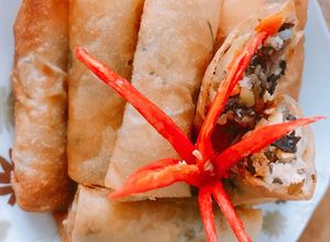 Hình của món Nem rán chay.