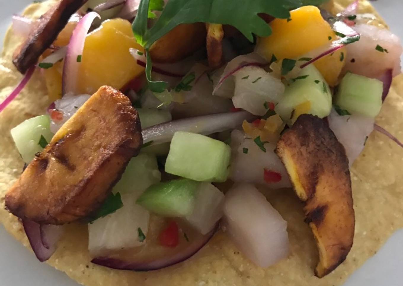 Ceviche de tilapia con plátano