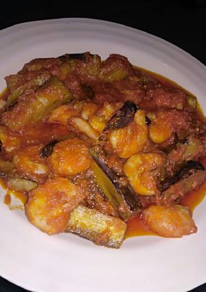 Foto resep Balado udang + terong ungu