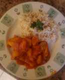 Alitas de pollo con papas rápidas