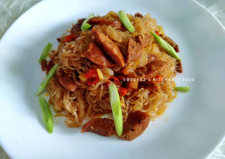 Resep Baru 246. Bihun Shirataki Goreng Volcano Saos BBQ Ala Warung