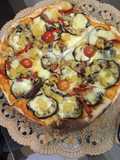 Pizza vegetariana de berenjenas