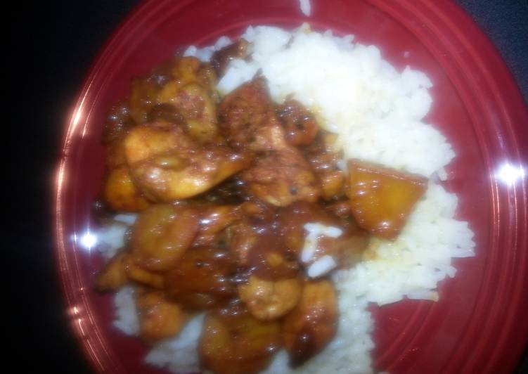 cajun pineapple chicken and shrimp