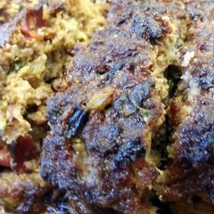 A picture of Sriracha-Bacon Meatloaf.