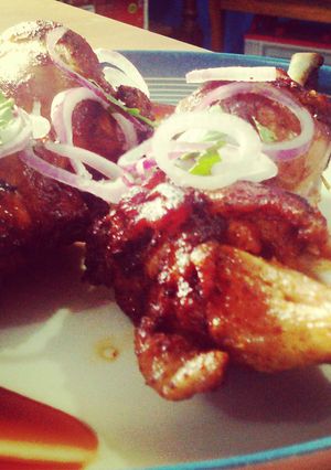 A picture of deep fried chicken legs.