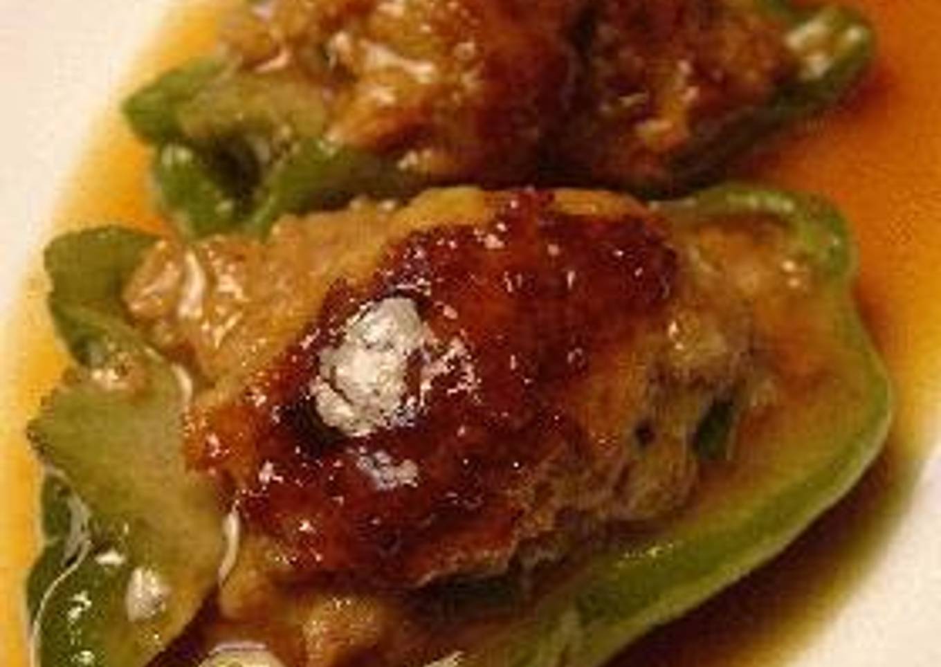 Creamy Meat-Stuffed Green Peppers