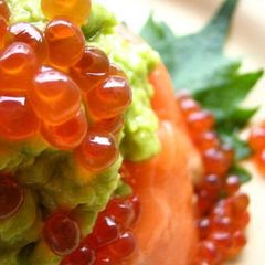 A picture of Café-style Salmon Roe and Salmon Rice Bowl.