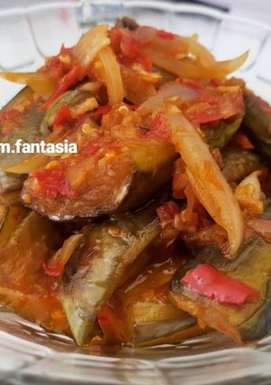 Foto resep Terong Balado Tumis Bawang Bombay - Level Pedas Sedang