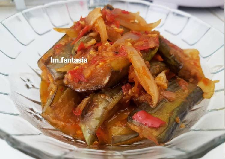 Terong Balado Tumis Bawang Bombay - Level Pedas Sedang