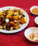 Kohlrabi stir-fried with coconut