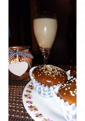 Diós muffin csokiöntettel recept fotója