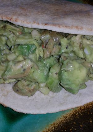 A picture of Chicken avocado salad.