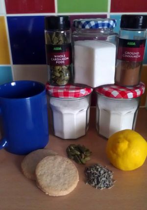 A picture of Vickys Flavoured Sugars, Christmas Gift Idea, GF DF EF SF NF.