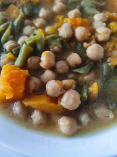 Una foto de Cocido Andaluz con Calabaza y Judías Verdes