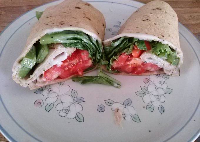 Steps to Make Any-night-of-the-week Dean&#39;s Healthy Awesome Turkey Caesar Salad Wrap