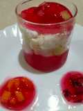 Fruit jelly and cake dessert