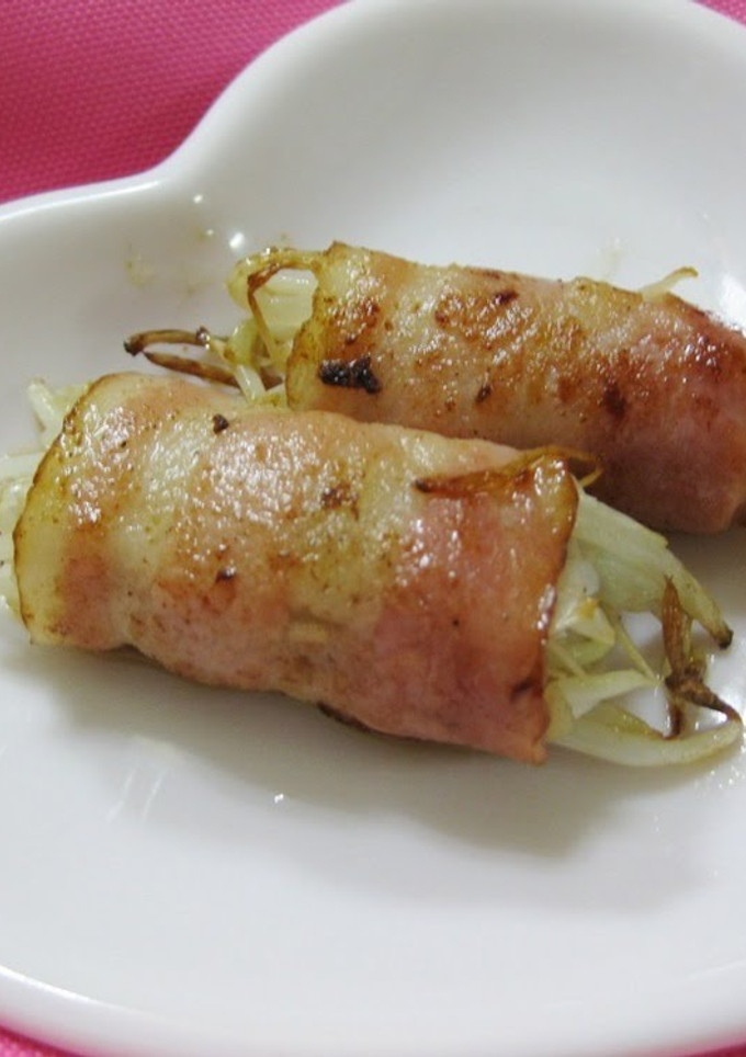 A picture of Bean Sprouts and Bacon Grill with Butter.