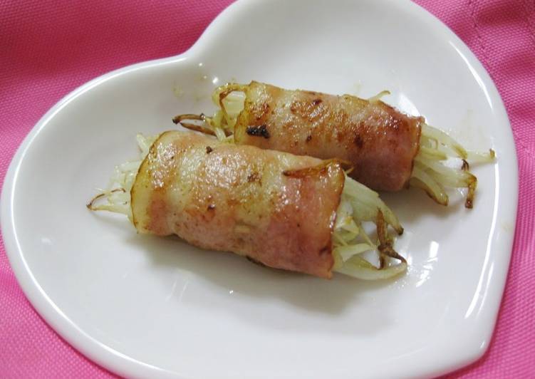 Recipe of Quick Bean Sprouts and Bacon Grill with Butter