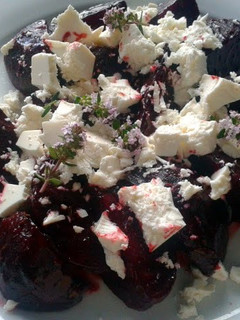 A picture of Warm Beet & Feta Salad.
