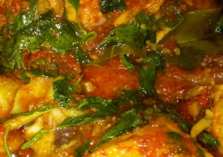Resep @MANTAP Ayam Bumbu Merah Kemangi menu masakan harian