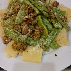 A picture of Sausage pasta, for 2.