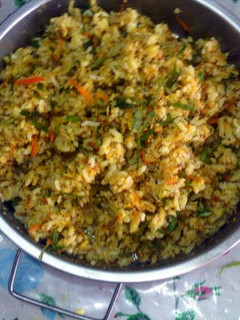 A picture of Chinese Peranakan Mixed Herbs Rice - Nasi Ulam.
