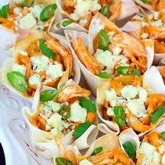 A picture of buffalo chicken cups.