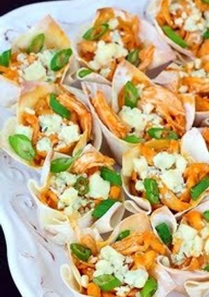 A picture of buffalo chicken cups.