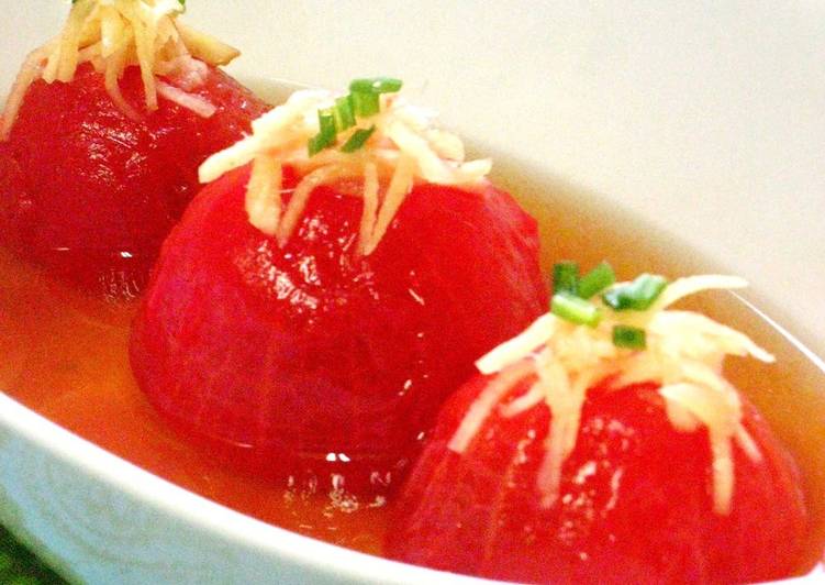 Refreshing Chilled Tomato in Dashi Stock
