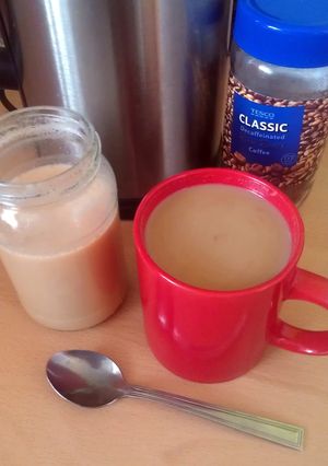 A picture of Vickys Pumpkin Spiced Coffee Creamer, GF DF EF SF NF.