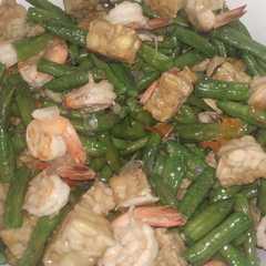 รูปของ Tumis Kacang Panjang, Tempe, Udang