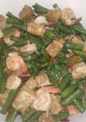 Foto resep Tumis Kacang Panjang, Tempe, Udang