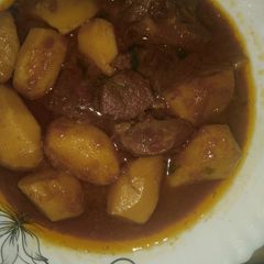 A picture of 3 spice Arvi gosht.